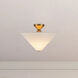 Alora Mood Bridgette 1 Light 16.38 inch Brushed Gold and White Linen Semi-Flush Mount Ceiling Light in Linen Shade