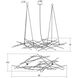 Constellation LED 55 inch Satin Nickel Chandelier Ceiling Light in 3000K, White, Standard Suspension