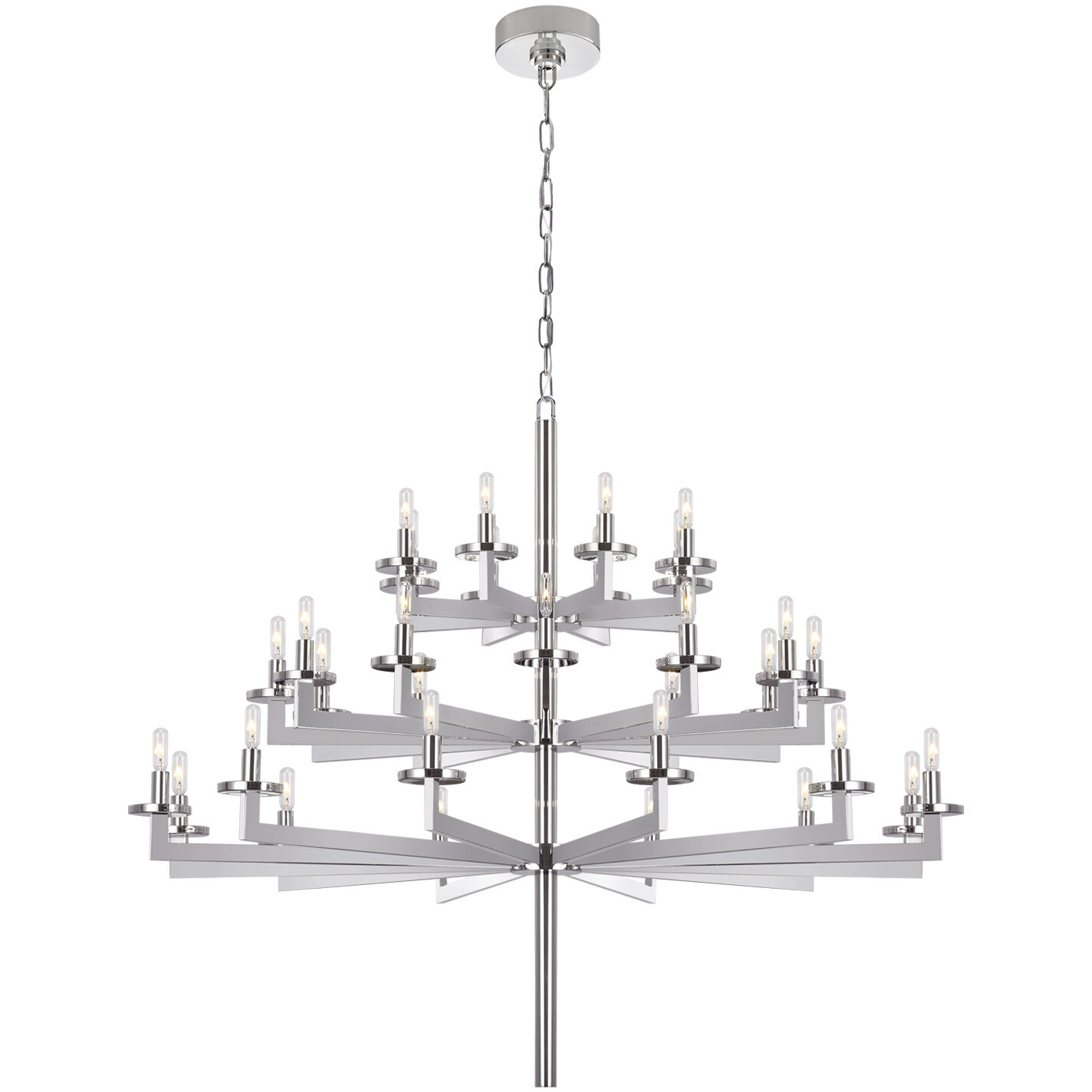 Kelly Wearstler Liaison 32 Light 47.5 inch Polished Nickel Triple Tier Chandelier Ceiling Light in (None)