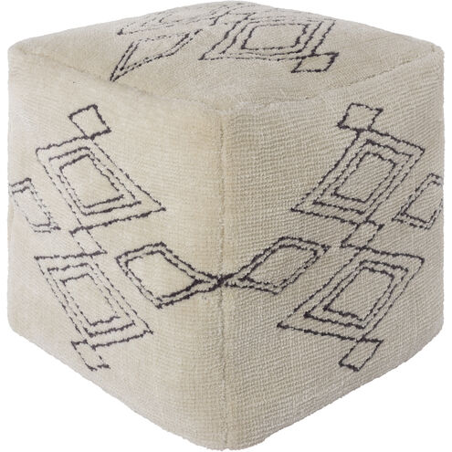 Braith 18 inch Cream Pouf, Cube