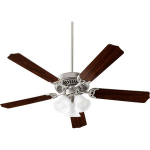 Capri X 52 inch Satin Nickel with Reversible Silver and Walnut Blades Ceiling Fan