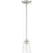 Neighborhood Grace 1 Light 5 inch Brushed Polished Nickel Mini Pendant Ceiling Light in Clear Seeded, Neighborhood Collection