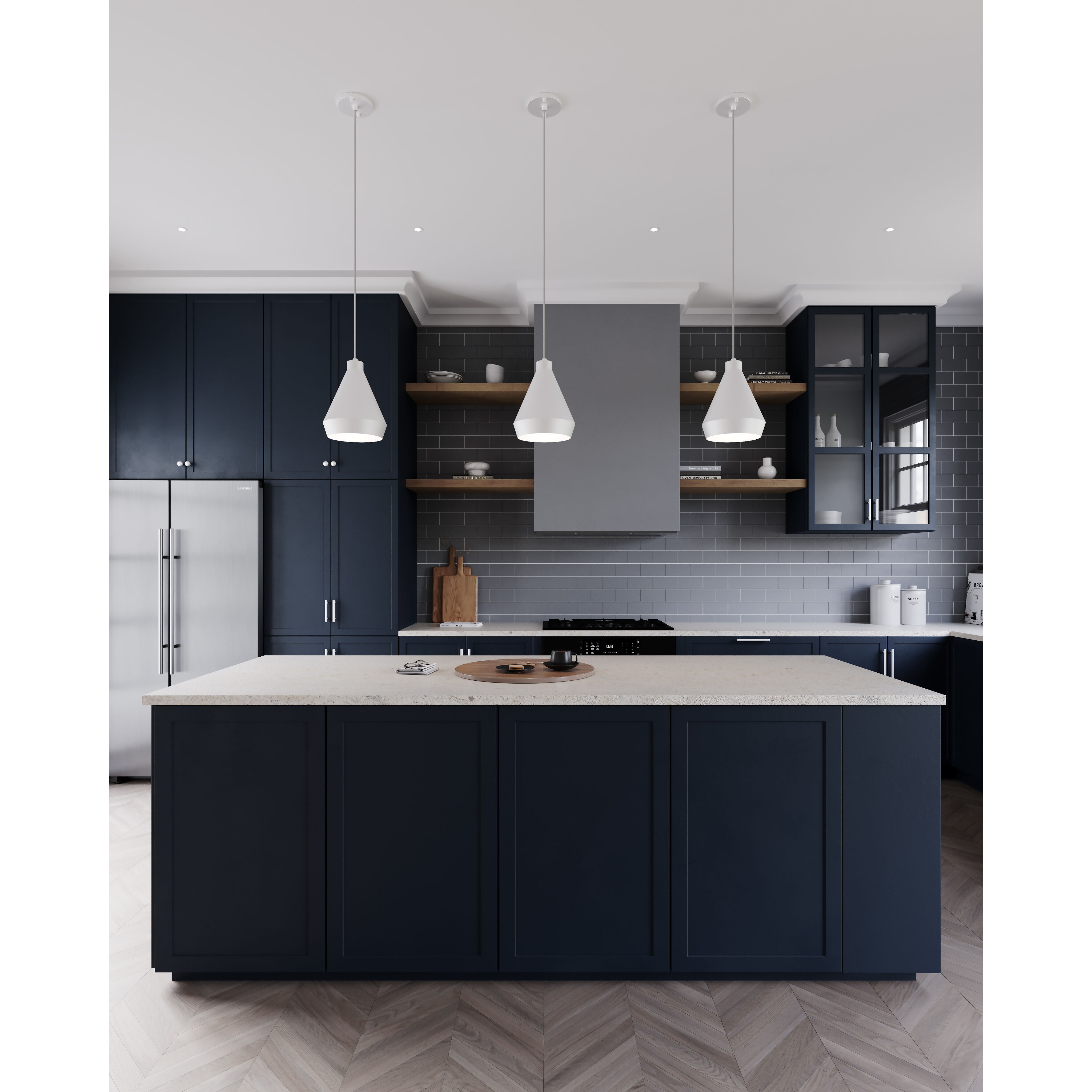 Koma LED 9 inch Satin White Pendant Ceiling Light in GU24 