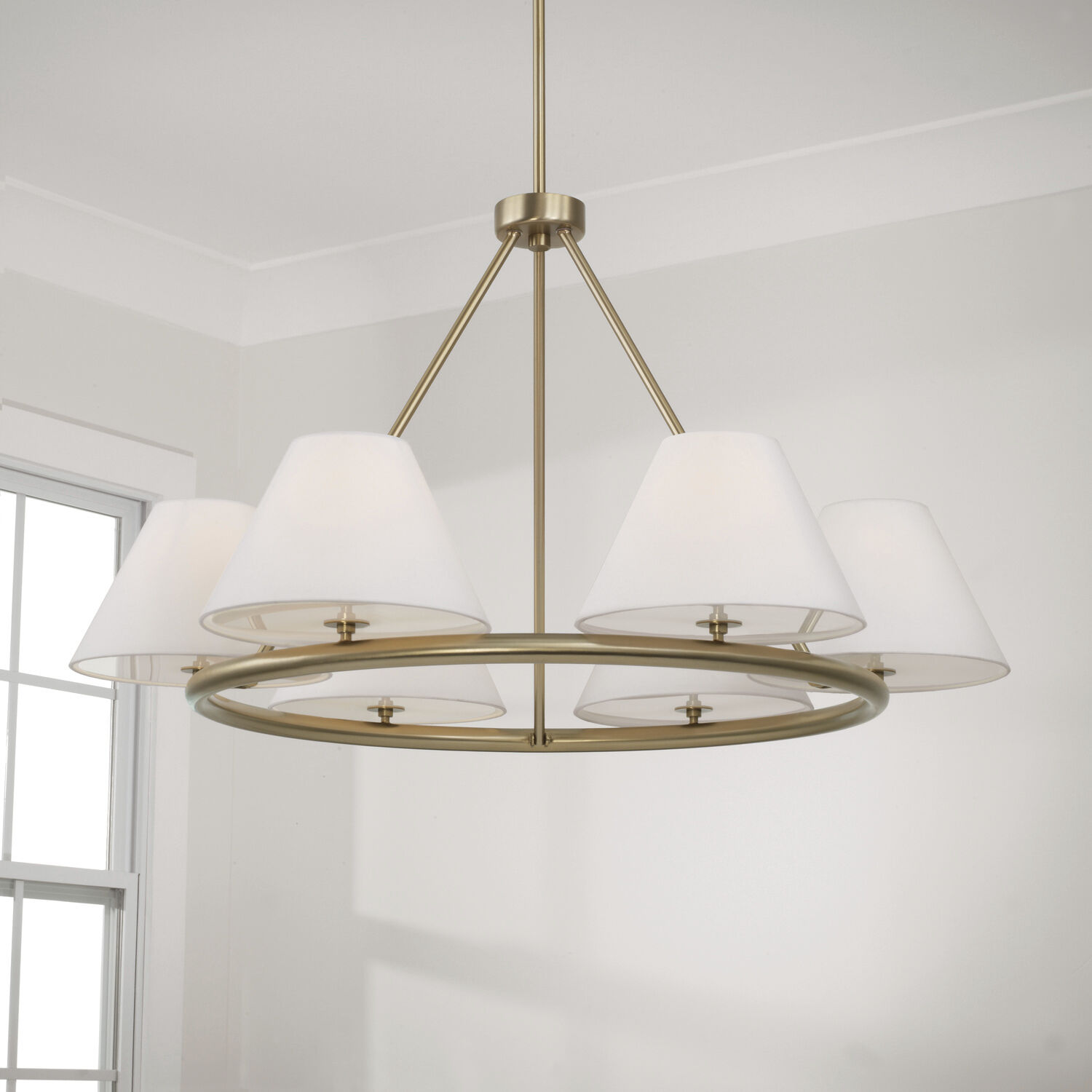 Parson 6 Light 35 inch Matte Brass Chandelier Ceiling Light