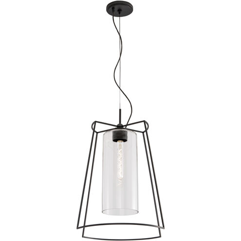 Cere 1 Light 14.25 inch Matte Black with Clear Pendant Ceiling Light