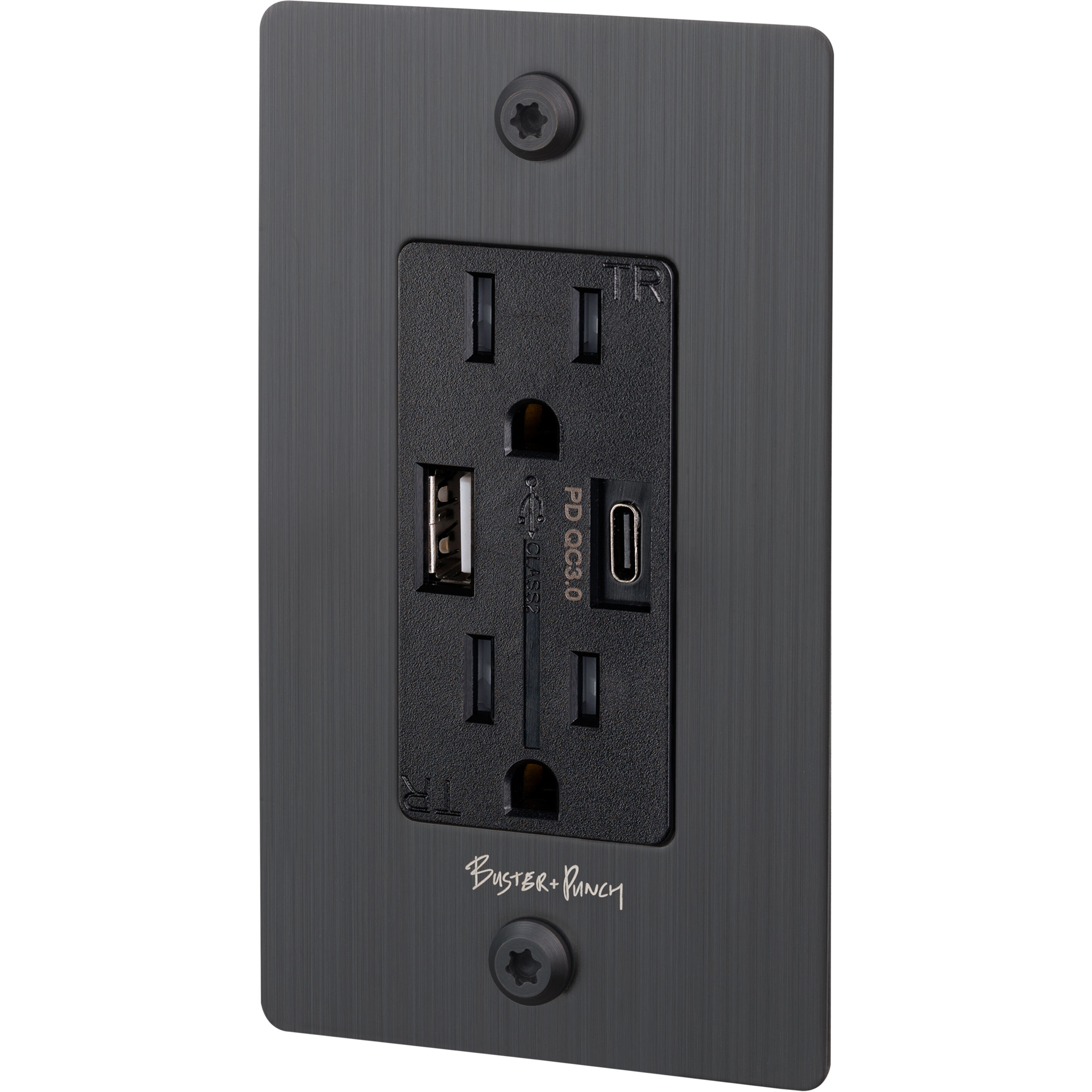 1G Duplex 125 Smoked Bronze Outlet, USB A + C