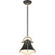 Urbanite 1 Light 9 inch Matte Black with Satin Brass Mini Pendant Ceiling Light in Matte Black/Satin Brass