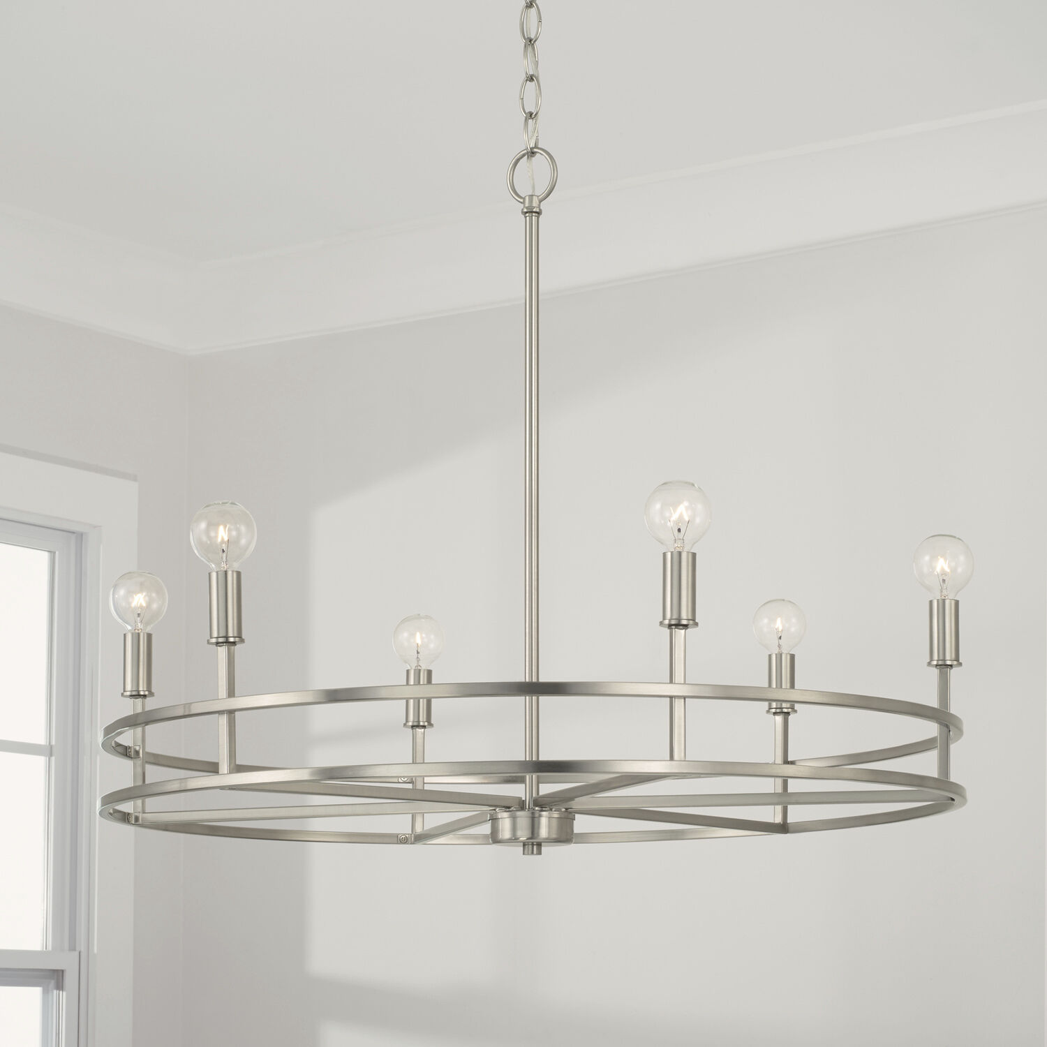 Fuller 6 Light 28 inch Brushed Nickel Chandelier Ceiling Light