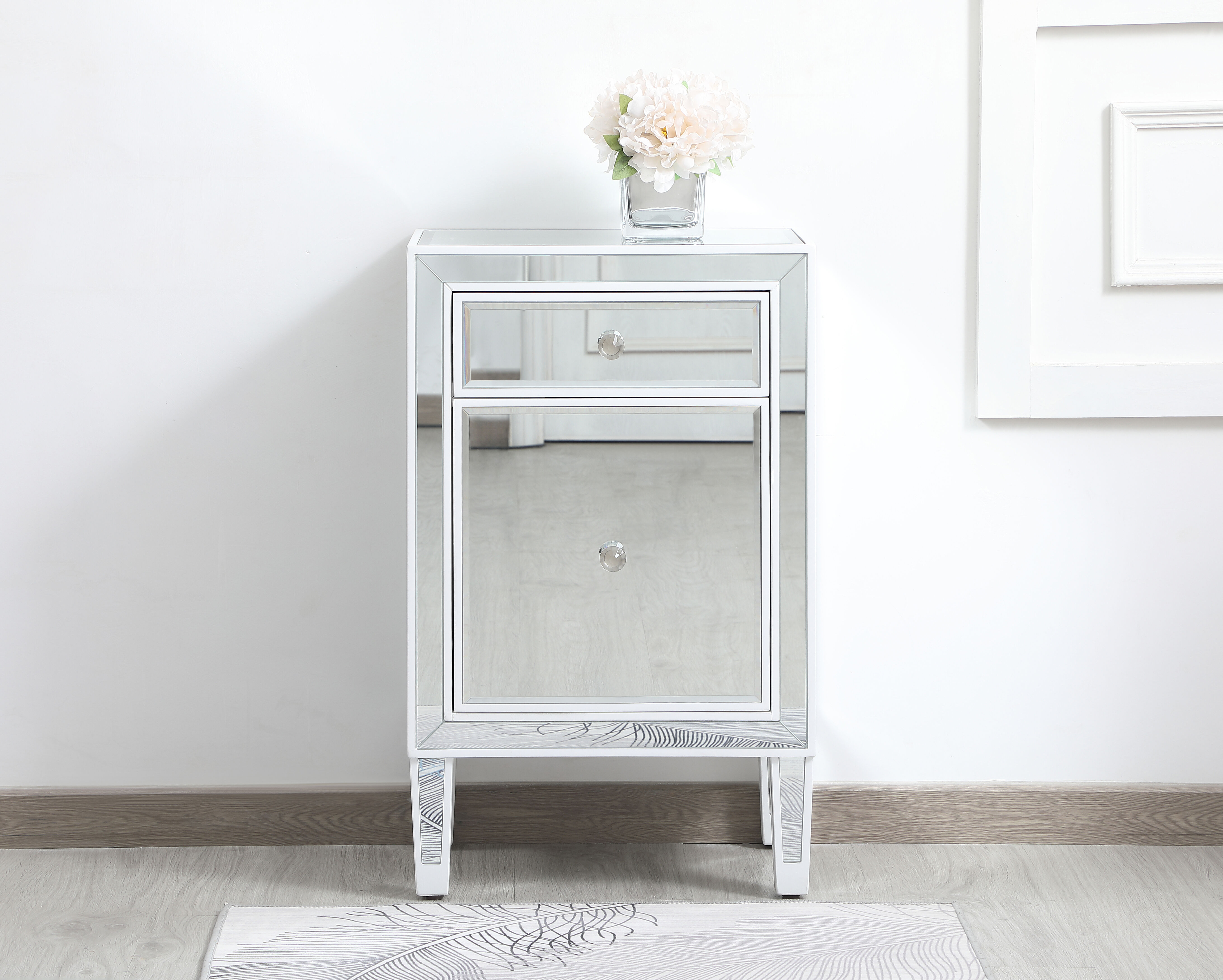 Reflexion 29 X 18 inch White Nightstand
