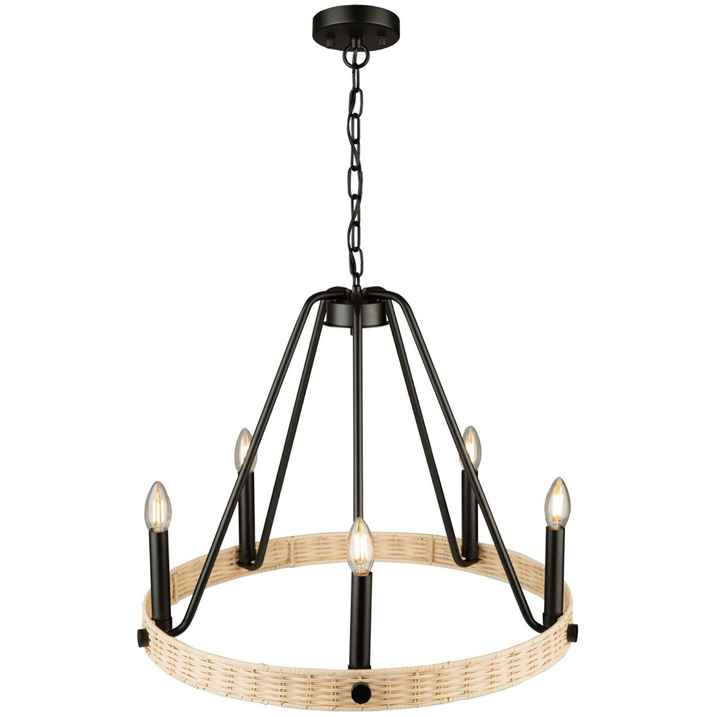 Perris LED 24 inch Black Chandelier Ceiling Light