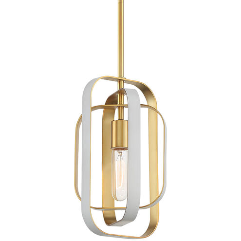 Aureum 1 Light 7 inch Matte White/Honey Gold Pendant Ceiling Light