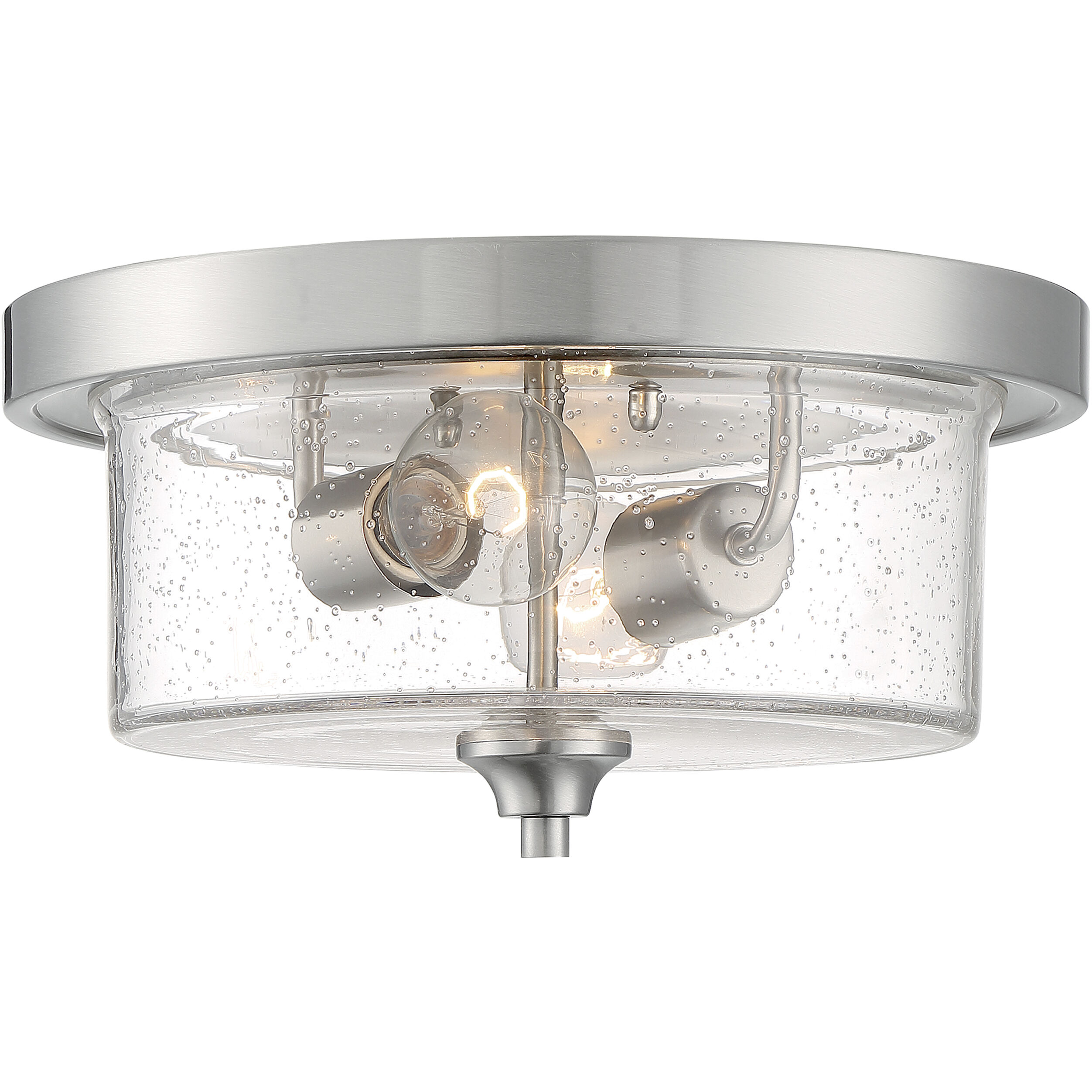 Bransel 2 Light 13 inch Brushed Nickel Flush Mount Fixture Ceiling Light