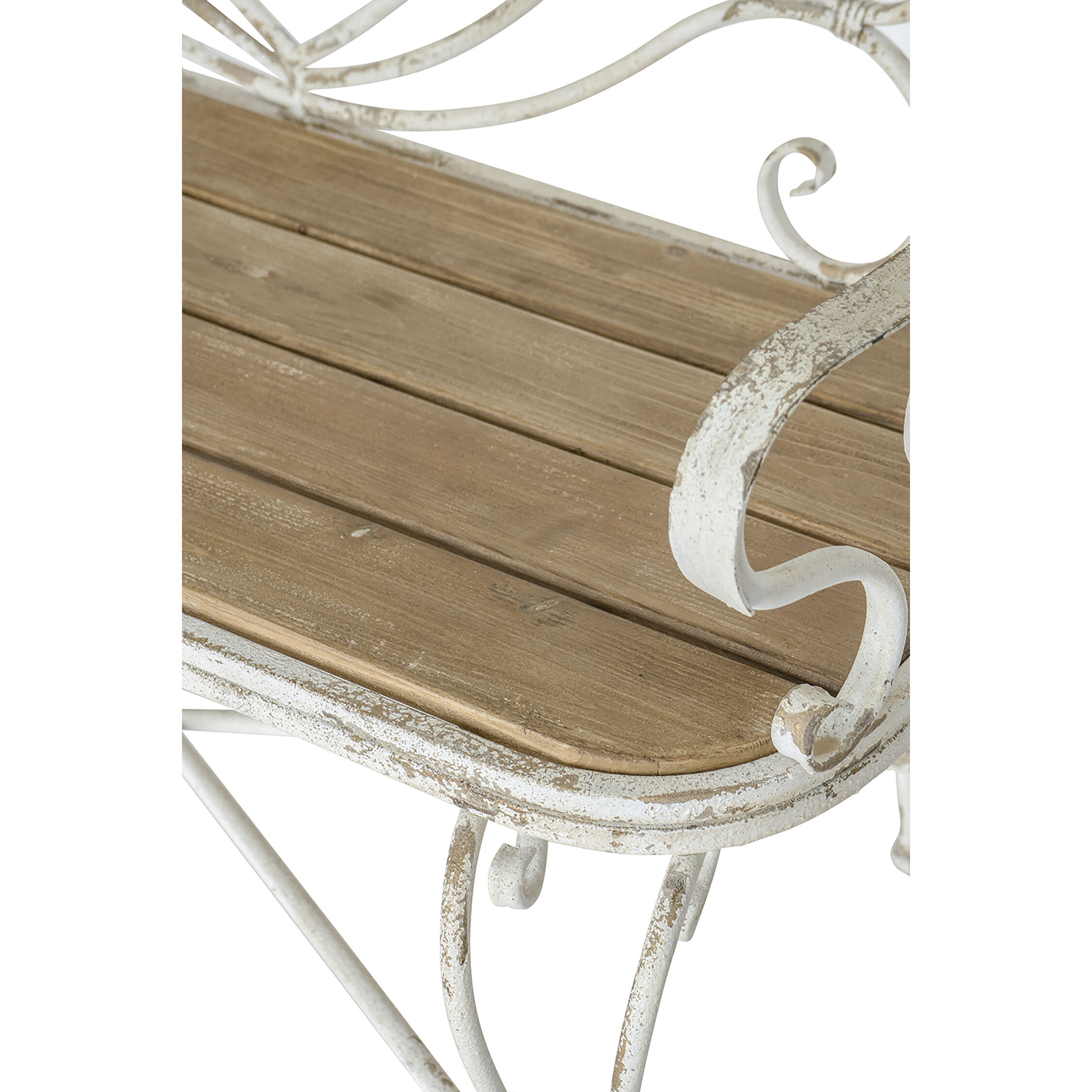 Anita Distressed White/Brown Bench