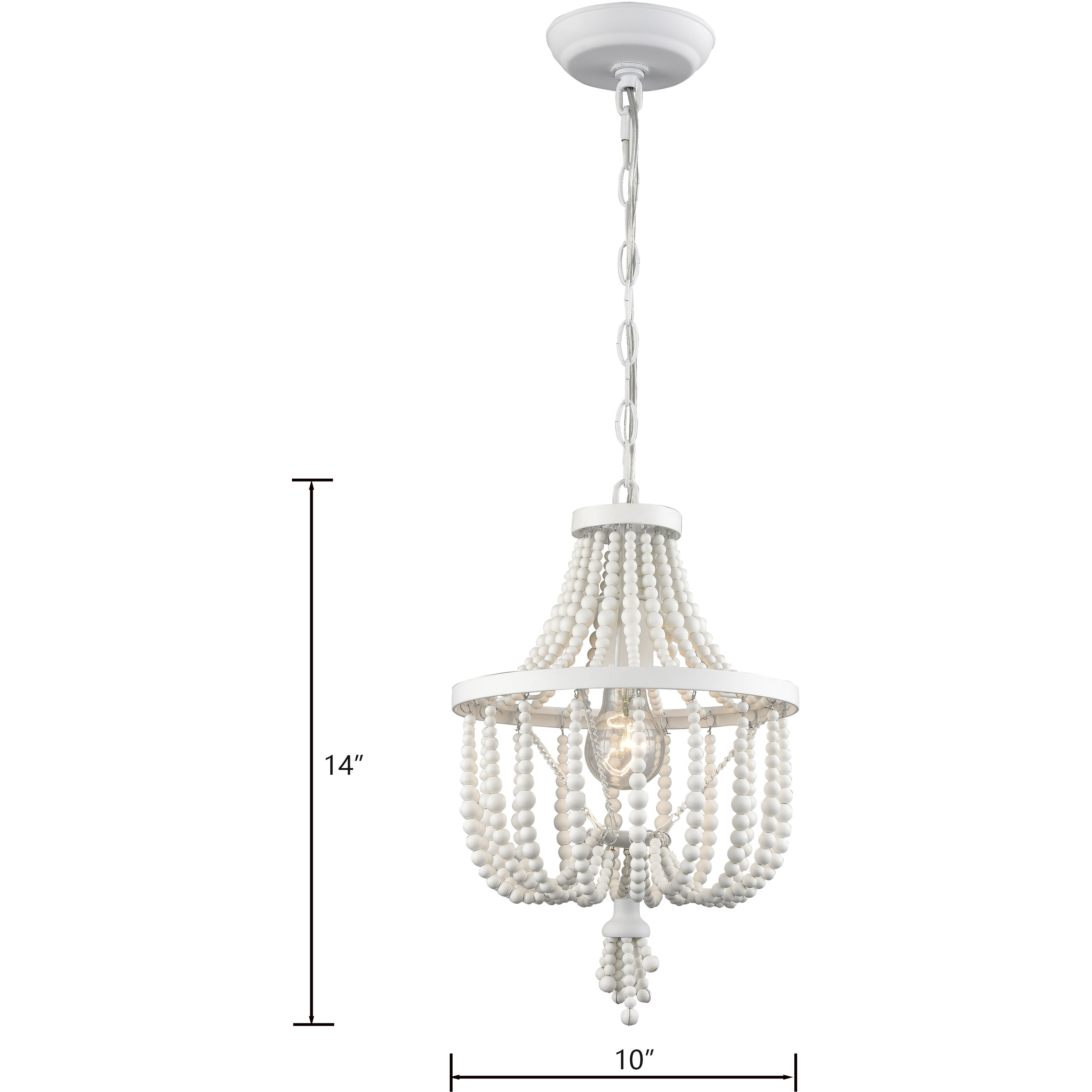 Virgin Queen 1 Light 10 inch White Pendant Ceiling Light