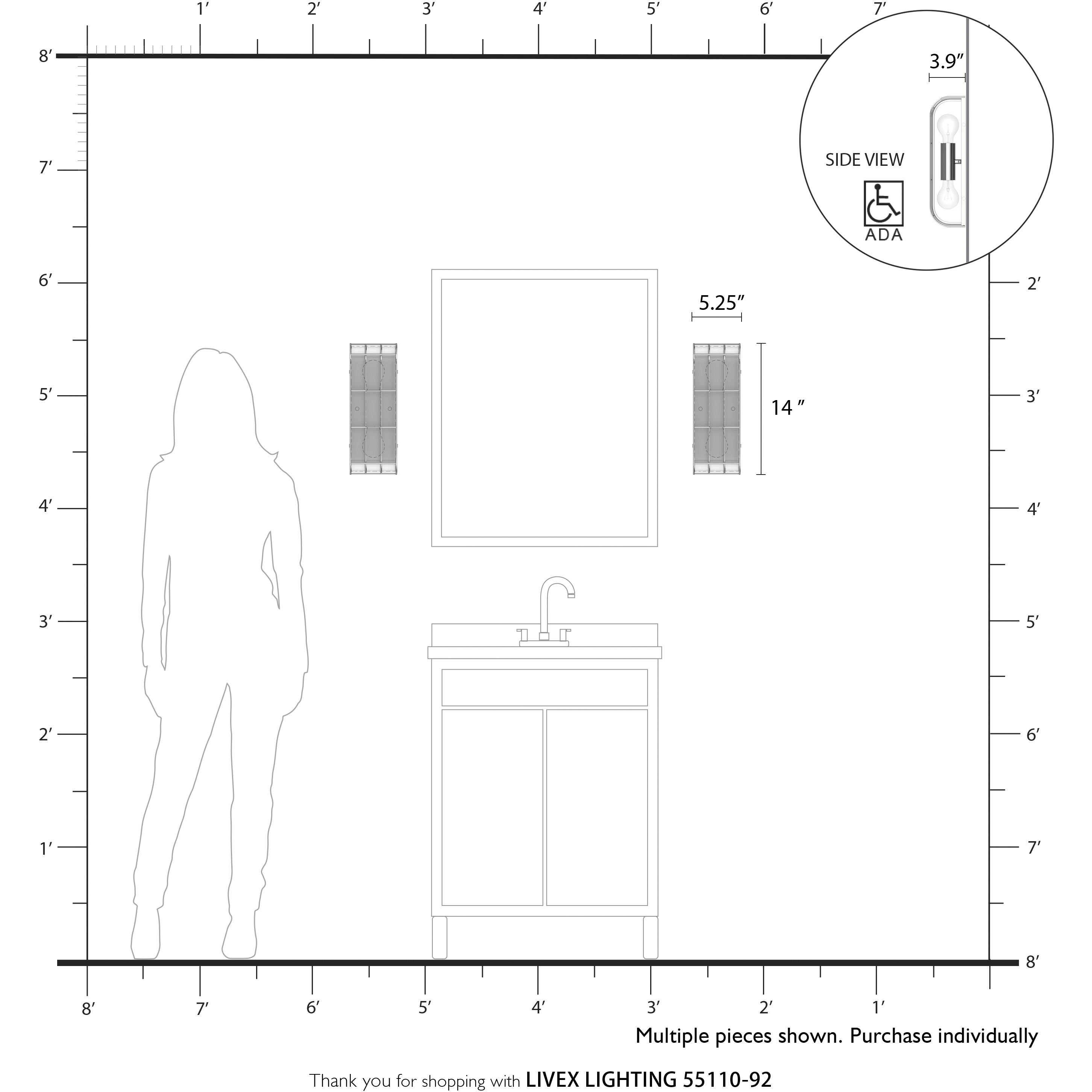 Blanchard 2 Light 14 inch English Bronze ADA Wall Sconce Wall Light