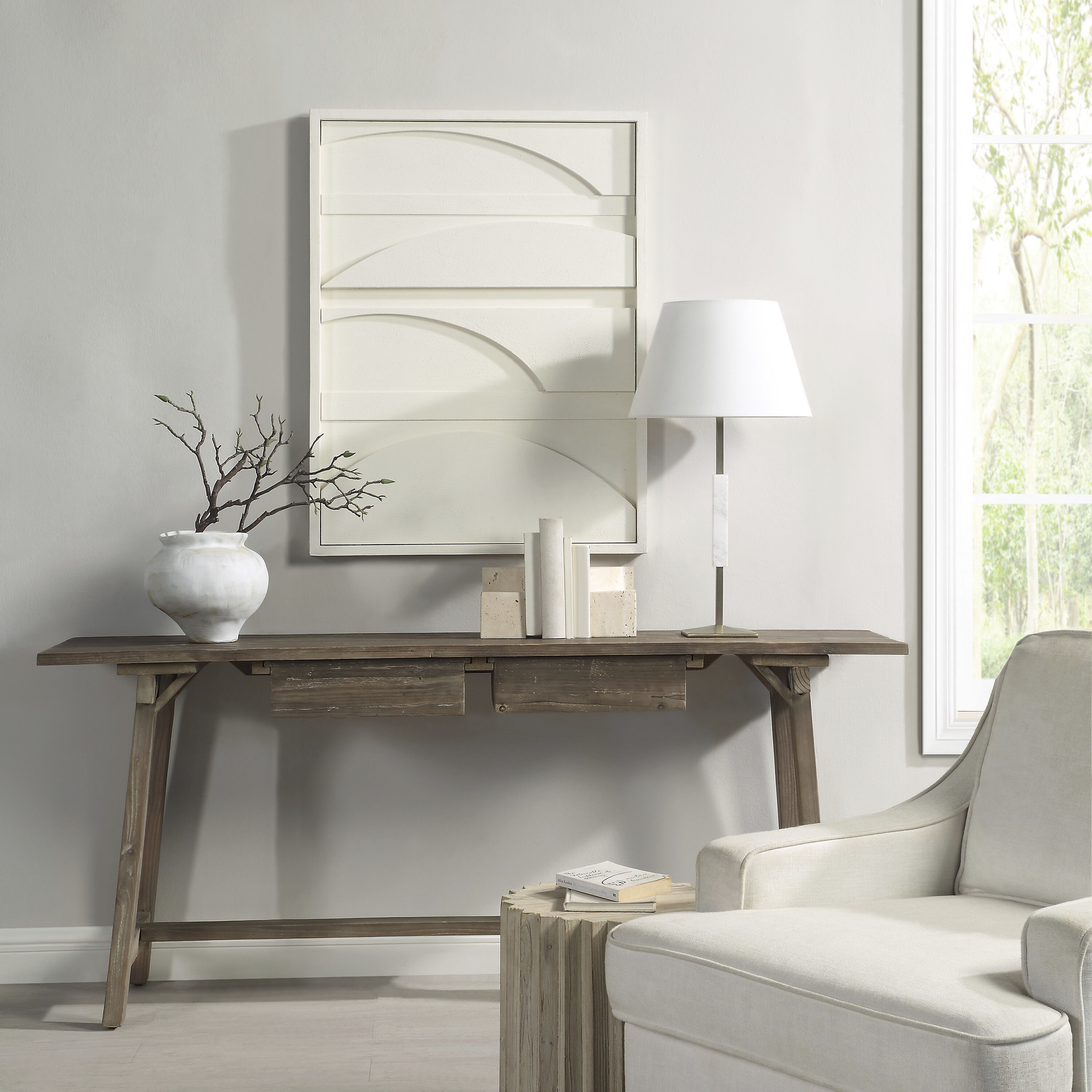 Cadieux Matte White Wall Decor