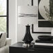 Bleaker 29 inch 150 watt Black and Silver Table Lamp Portable Light