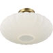 Traditional 1 Light 18 inch Natural Brass Semi-Flush Ceiling Light