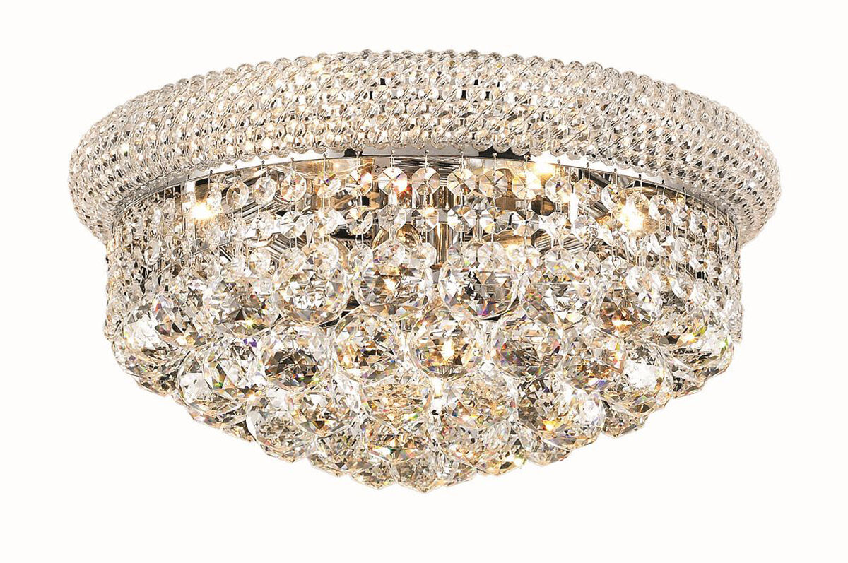 Primo 8 Light 16 inch Chrome Flush Mount Ceiling Light in Royal Cut