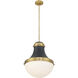 Purelight 1 Light 16.25 inch Legacy Brass and Dark Matte Black Pendant Ceiling Light