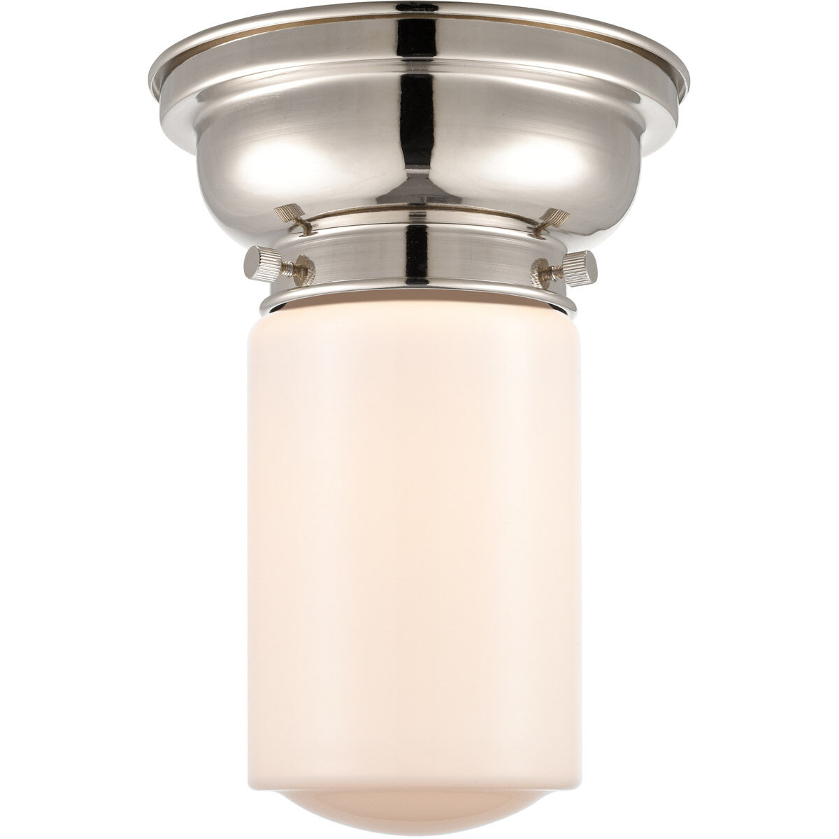 Aditi Dover LED 6 inch Polished Nickel Flush Mount Ceiling Light in Matte White Glass, Aditi