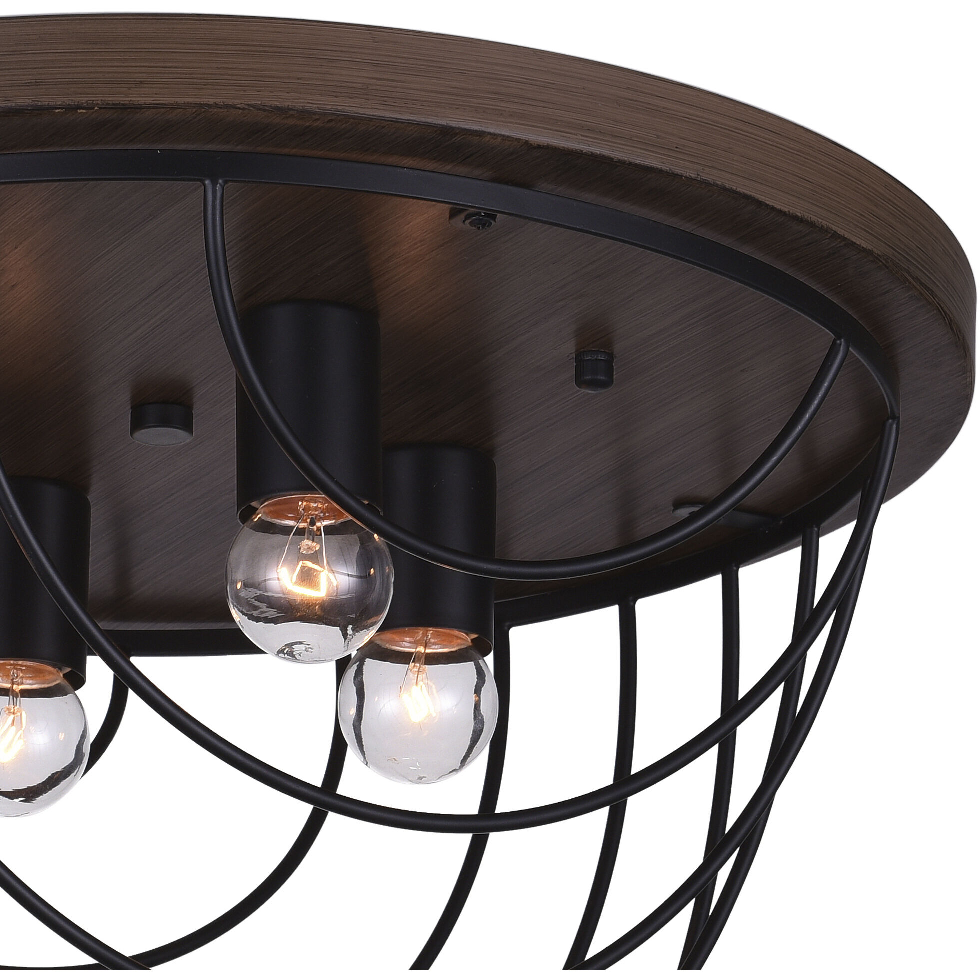 Gala 4 Light 18 inch Black Flush Mount Ceiling Light
