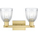 Arcadia Brookfield 2 Light 17 inch Satin Gold Bath Vanity Light Wall Light