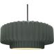 Radiance Collection - Pleated Tier Pendant Ceiling Light in Brushed Nickel, Black Cord, Replaceable Bulb, Pewter Green, 16.25W x 6H, Form+Finish+Function