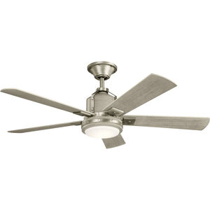 Colerne 52 inch Brushed Nickel with Wthrd Wh Wn Blades Ceiling Fan