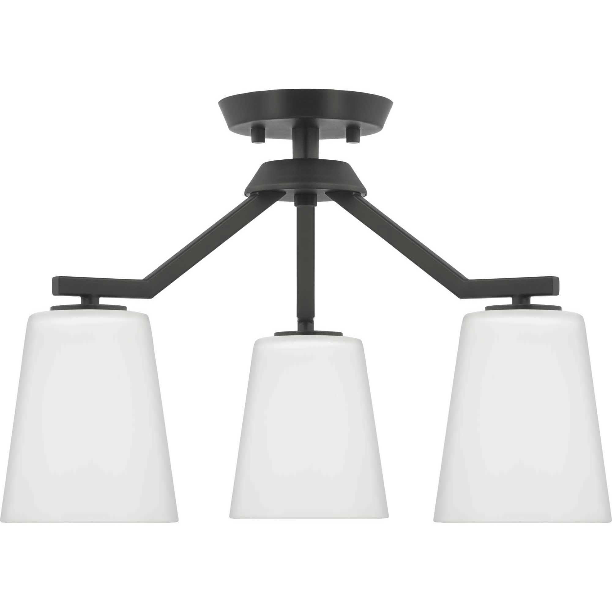 Vertex 3 Light 18 inch Matte Black Convertible Chandelier Ceiling Light