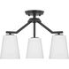 Vertex 3 Light 18 inch Matte Black Convertible Chandelier Ceiling Light