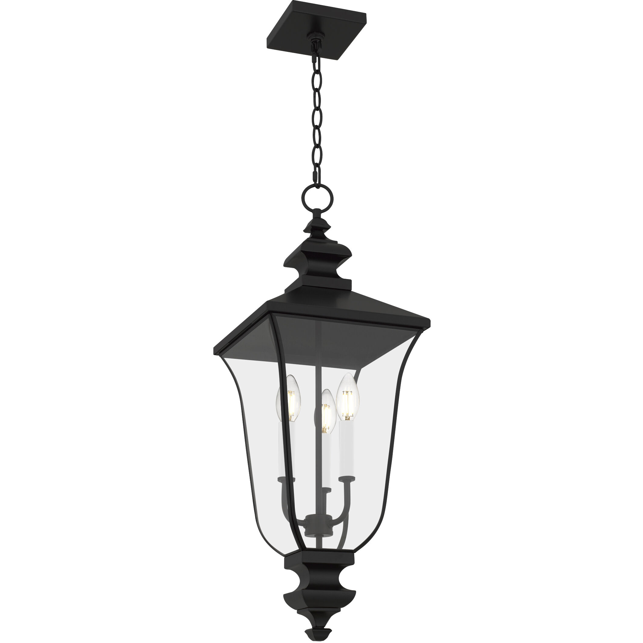 Farley 3 Light 9.75 inch Matte Black Outdoor Hanging Lantern