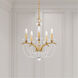 Priscilla 5 Light Heirloom Gold Chandelier Ceiling Light in White Pearl, Adjustable Height