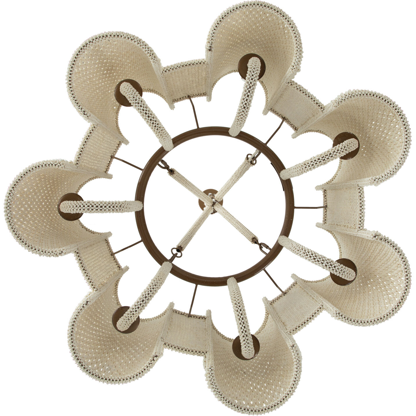 Teagan 7 Light 34 inch Winter White / Natural Chandelier Ceiling Light