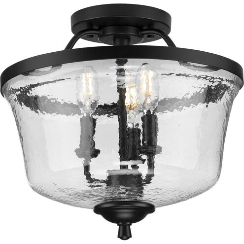 Bowman 3 Light 14 inch Matte Black Semi-Flush Mount Convertible Ceiling Light