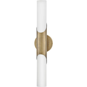 Grace LED 5 inch Textured Heritage Brass Bath Light Wall Light