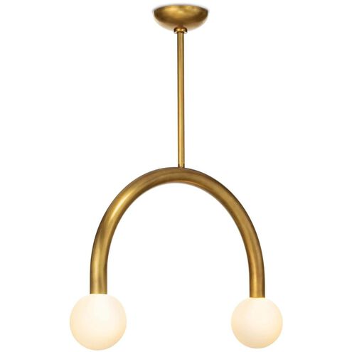 Happy LED 22.5 inch Natural Brass Pendant Ceiling Light, Small