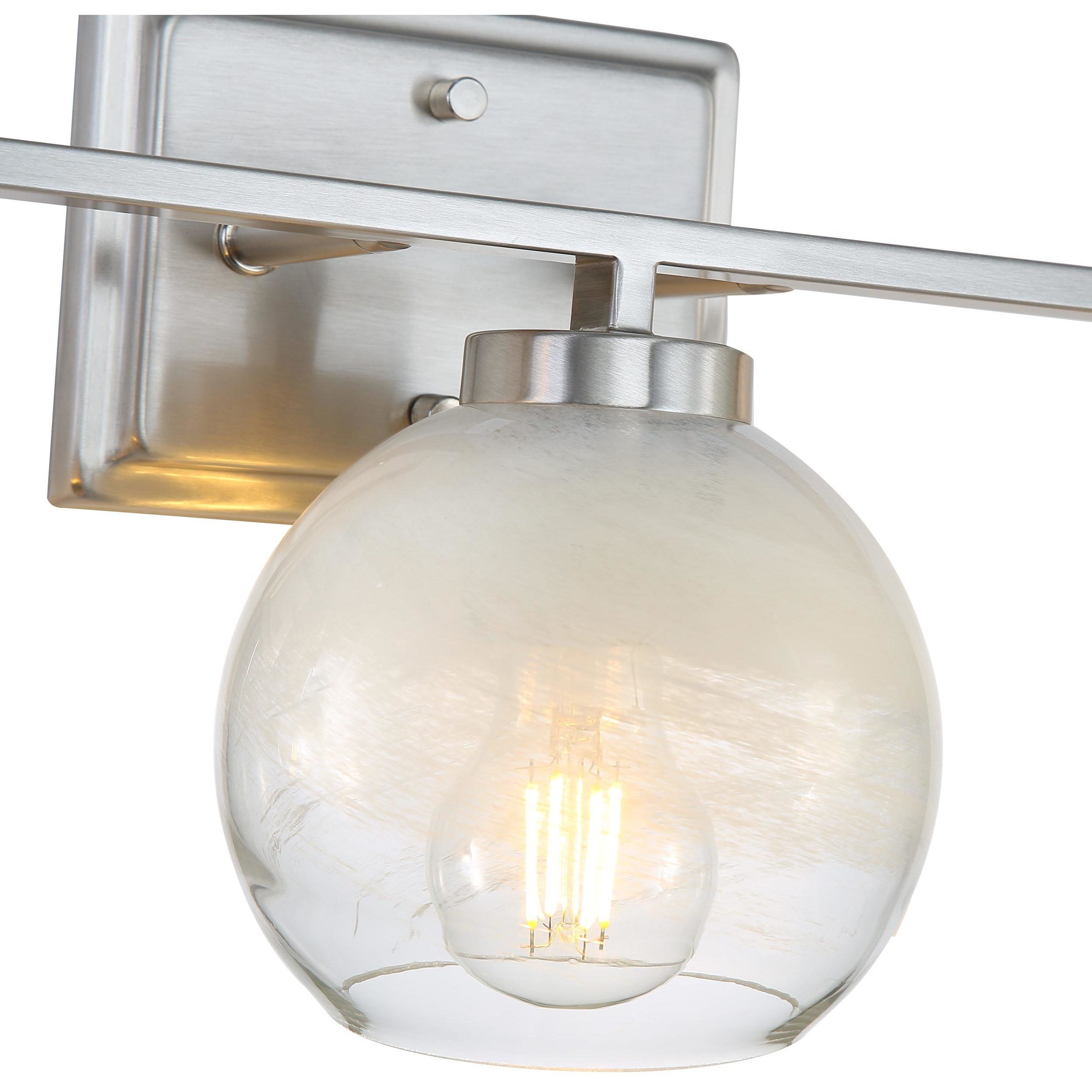 Yep Elliott Vanity Wall Light in Pewter, Clear Glass