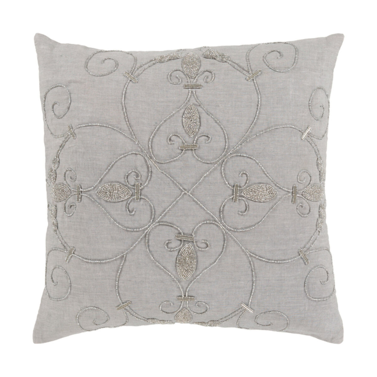 Pauline 20 X 20 inch Medium Gray and Silver Throw Pillow