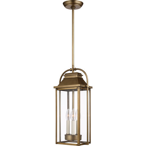 Sean Lavin Wellsworth 3 Light 8.5 inch Painted Distressed Brass Outdoor Pendant