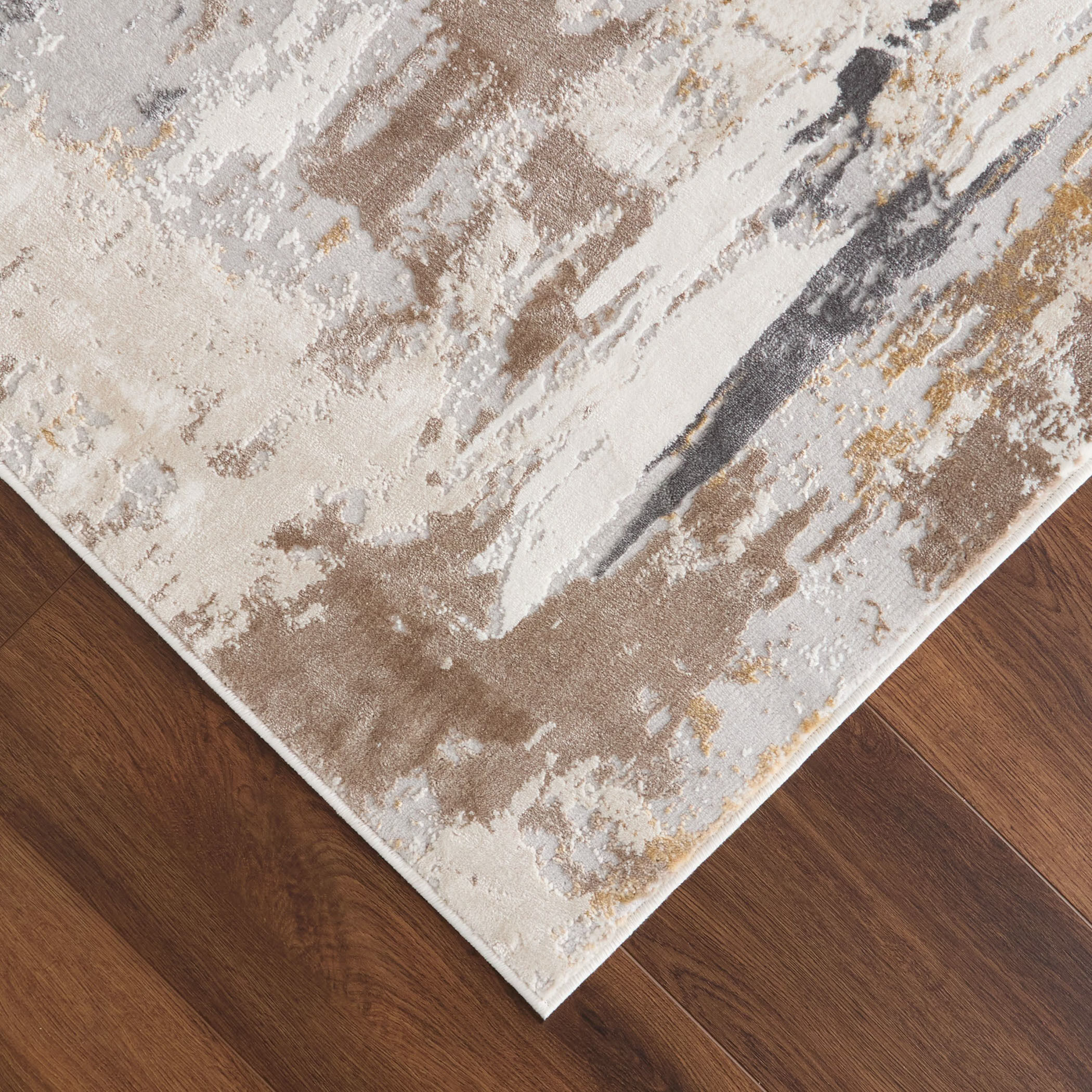 Veleka Gray and Gold Indoor Rug
