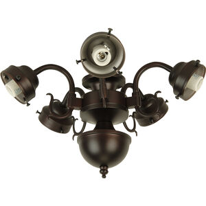 Universal LED Antique Brass Fan Light Fitter, Shades Sold Separately