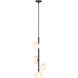 Ume 4 Light 11.6 inch Bronze Vertical Pendant Ceiling Light in Frosted