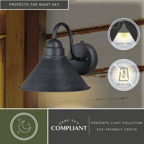 Outland LED 9 inch Aged Iron and Light Gold Outdoor Wall