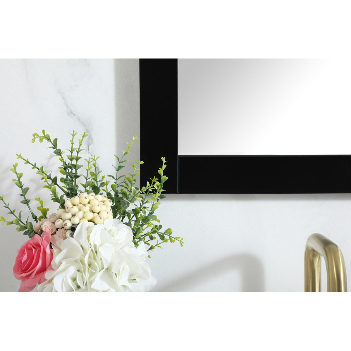 Aqua 32 X 18 inch Black Vanity Mirror