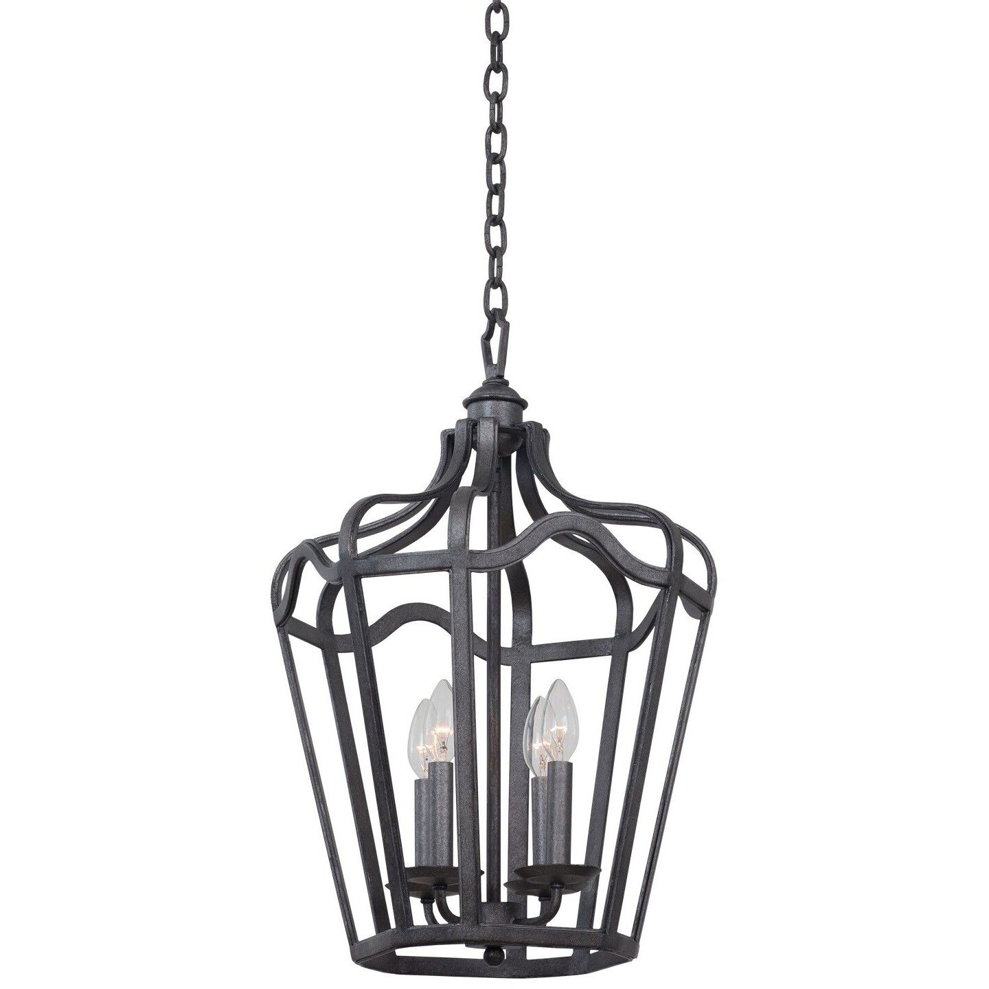 Livingston 4 Light 14 inch Charcoal Hanging Lantern Ceiling Light