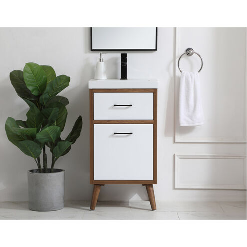 Boise 18 X 18 X 33 inch Matte White and Black Vanity Sink Set