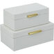 Anita White Faux and Gold Decorative Storage Box