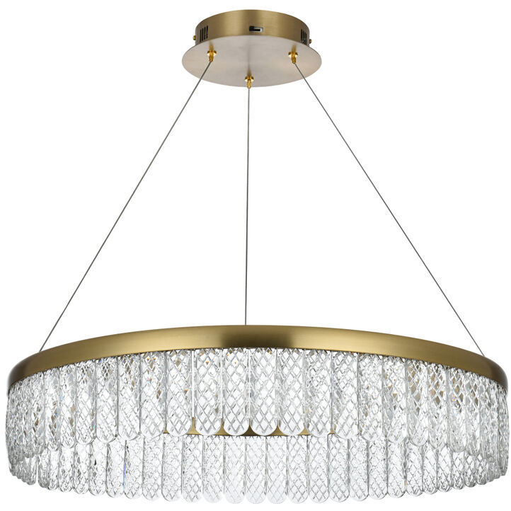 Rune 1 Light 24 inch Satin Gold Chandelier Ceiling Light