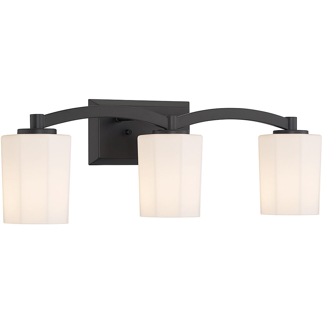 Whitney 3 Light 24 inch Black Bathroom Vanity Light Wall Light